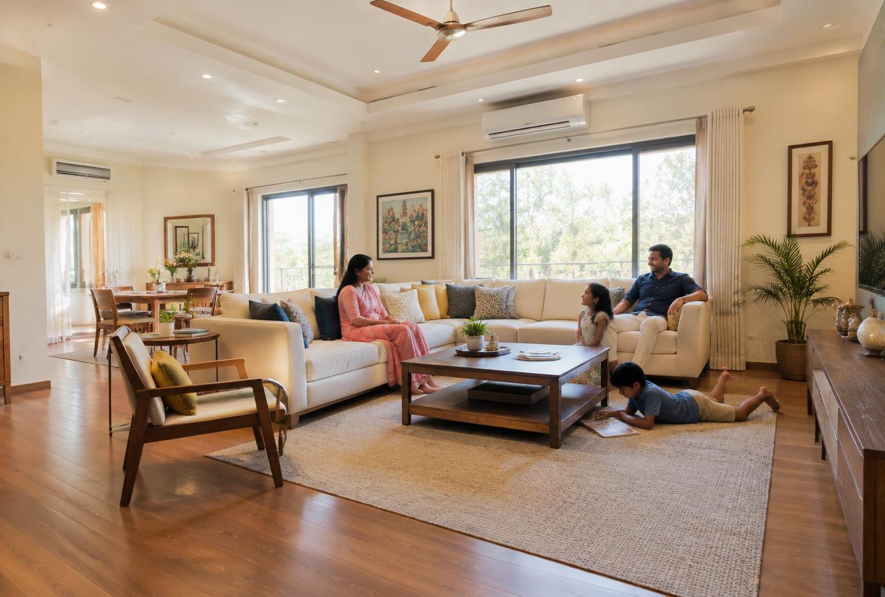 Bright living room interior